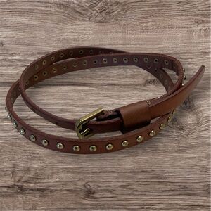 Skinny brown belt with gold studding by Target, Size Small 36 total inches